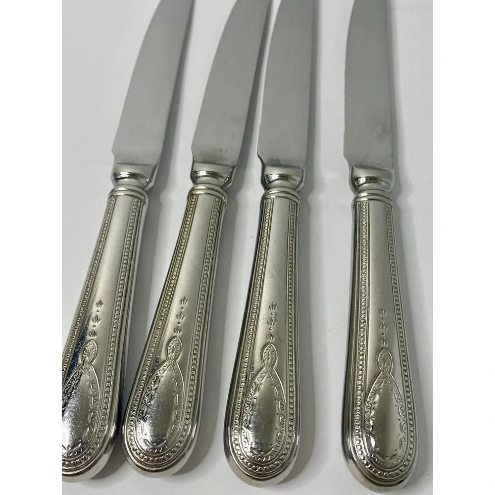 Wallace Continental Bateman Dinner Knives Stainless Steel 18/10 Flatware Lot 4